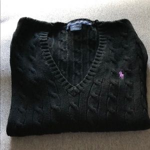 Womens Black Ralph Lauren Cable knit sweater